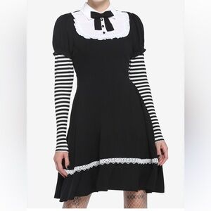 Hot Topic Thorn and Fable twofer goth Striped Dress S